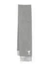 Ami Alexandre Mattiussi Ami Paris Women Ami De Coeur Wool Scarf In Gray