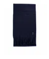 Ami Alexandre Mattiussi Heart Logo Patch Wool Scarf Navy In Black