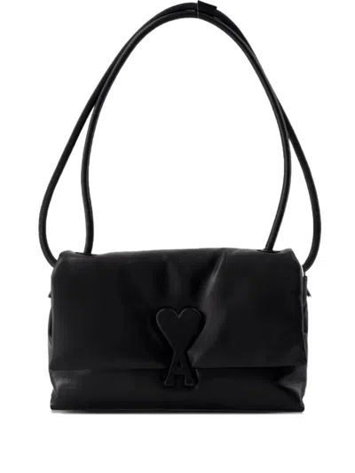 Ami Alexandre Mattiussi Heart-logo Shoulder Bag In Black