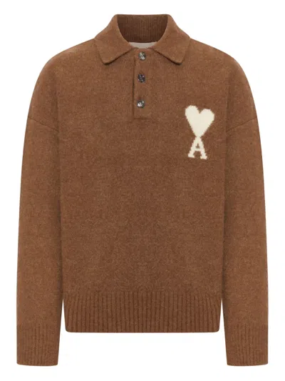 AMI ALEXANDRE MATTIUSSI HEART-LOGO SWEATER