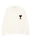 Ami Alexandre Mattiussi Ami Paris White Ami De Coeur Sweater Men In White