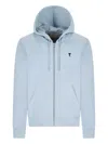 Ami Alexandre Mattiussi Ami Paris Ami Paris De Coeur Cotton Hoodie In Blue