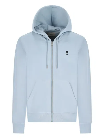 Ami Alexandre Mattiussi Ami Paris Ami Paris De Coeur Cotton Hoodie In Blue