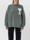 Ami Alexandre Mattiussi Ami Paris Ami De Coeur Logo Detailed Knitted Jumper In Blue