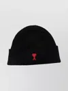Ami Alexandre Mattiussi Ami Paris Women Ami De Coeur Wool Beanie In Black