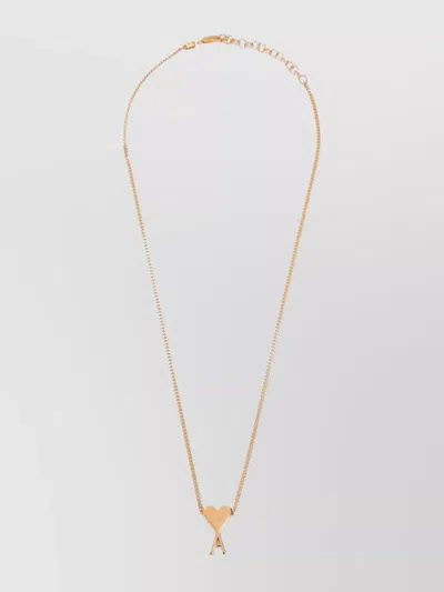 Ami Alexandre Mattiussi Heart Pendant On Adjustable Chain Necklace