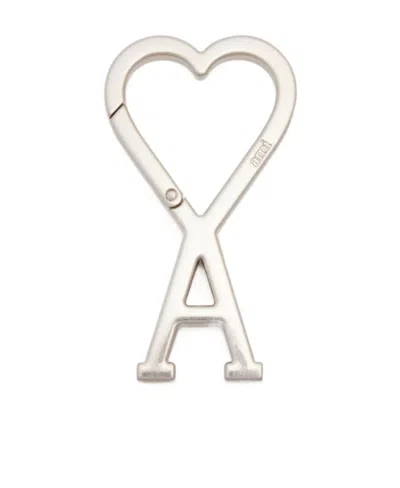 Ami Alexandre Mattiussi Logo-shaped Logo Keyring In White