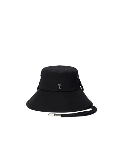 Ami Alexandre Mattiussi Heart-shaped Logo Bucket Cap In Black
