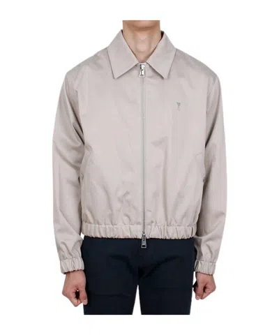 Ami Alexandre Mattiussi Heart-shaped Logo Jacket In Gray
