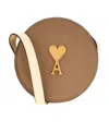 Ami Alexandre Mattiussi Heart-shaped Logo Shoulder Bag In Brown