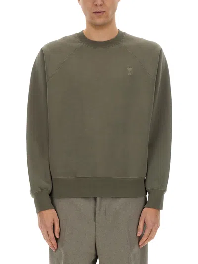 Ami Alexandre Mattiussi Heavy Cotton Sweatshirt In Grey