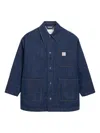 Ami Alexandre Mattiussi Blue Cotton Ami Paris Heritage Label Worker Jacket Blue In Blue
