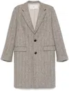 Ami Alexandre Mattiussi Herringbone Coat In Brown