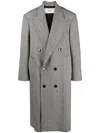 Ami Alexandre Mattiussi Herringbone-pattern Double-breasted Coat In 477 Night Blue/ Ivory