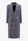 Ami Alexandre Mattiussi Ami Virgin Wool Coat With Herringbone Motif In Blue