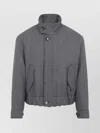 Ami Alexandre Mattiussi High Collar Jacket With Elasticated Hem And Pockets In Gray