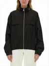 Ami Alexandre Mattiussi High-collar Polyamide Jacket With Elastic Hem And Cropped Fit In Multi