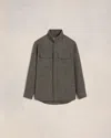Ami Alexandre Mattiussi Houndstooth High-collar Shirt In Dark Coffee/ Off White