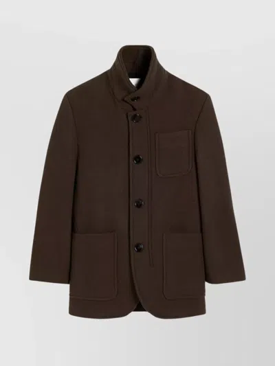 AMI ALEXANDRE MATTIUSSI HIGH NECK LONG SLEEVE COAT