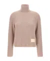 Ami Alexandre Mattiussi High-neck Long-sleeved Sweater In Nude