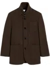 Ami Alexandre Mattiussi Ami High Collar Short Coat In Brown