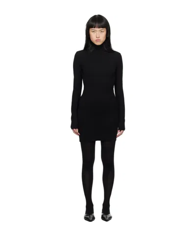 Ami Alexandre Mattiussi High-necked Mini Dress In Black