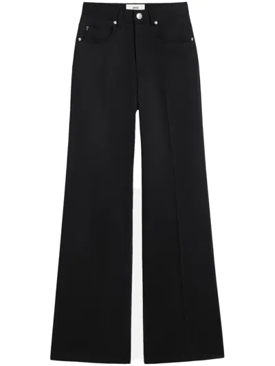 Ami Alexandre Mattiussi High-rise Flared-leg Jeans In Black