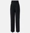 Ami Alexandre Mattiussi High-rise Virgin Wool Twill Pants In Black
