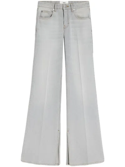 Ami Alexandre Mattiussi High-rise Wide-leg Jeans In Grey