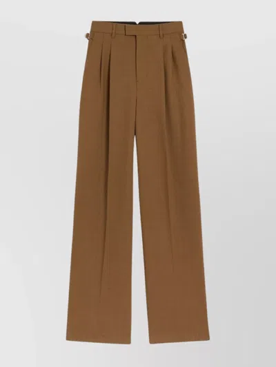AMI ALEXANDRE MATTIUSSI HIGH-RISE WOOL TWILL TROUSERS