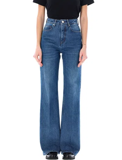 Ami Alexandre Mattiussi High Waist Flared Denim Jeans For Women | Ss24 Collection In Used_blue