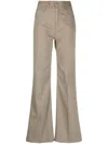Ami Alexandre Mattiussi High Rise Flared Cotton Denim Jeans In 263 Clay