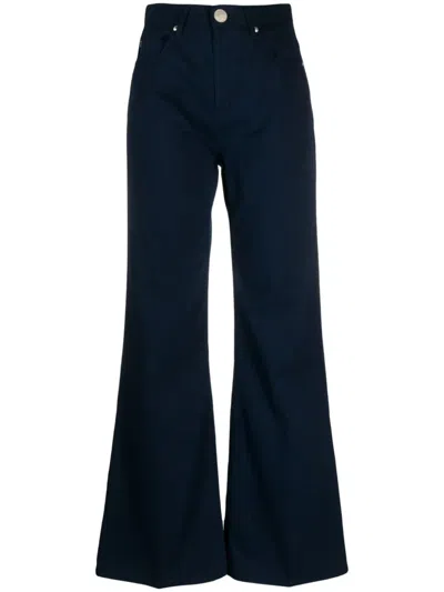 Ami Alexandre Mattiussi High-waist Flared Trousers In 430 Night Blue