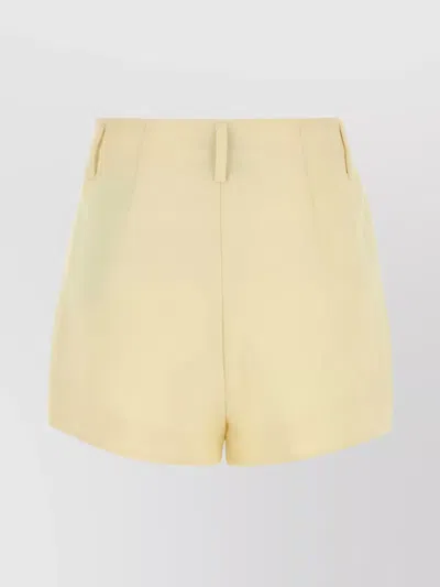 Ami Alexandre Mattiussi High Waist Pleated Shorts Side Pockets In Yellow