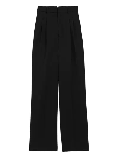 Ami Alexandre Mattiussi Black New Wool High Waist Wide Trousers Black
