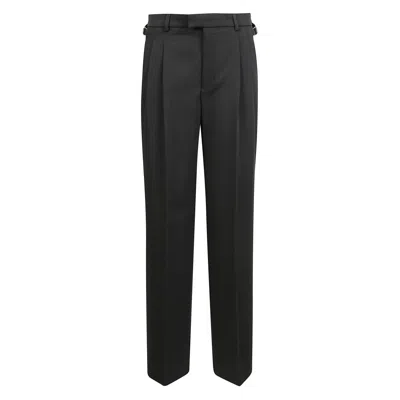 Ami Alexandre Mattiussi High-waist Wool Trousers In Black