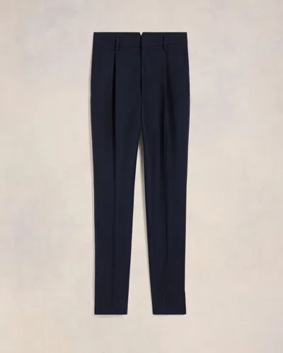 Ami Alexandre Mattiussi High-waisted Cigarette Trousers In Navy Blue