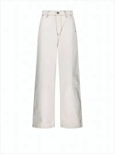 Ami Alexandre Mattiussi High-waisted Straight-leg Pants With Belt Loops In White
