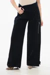 Ami Alexandre Mattiussi High-waisted Velour Pleated Pants In Black