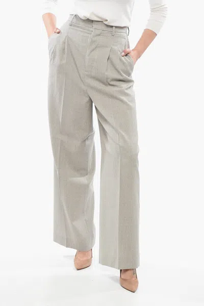 Ami Alexandre Mattiussi High-waisted Wide Pants In Grey