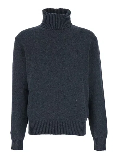 Ami Alexandre Mattiussi Ami Paris Men Hks831 Cashmere In Green