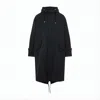 Ami Alexandre Mattiussi Long Grey Polyamide Jacket With Adjustable Hood And Flap Pockets In White