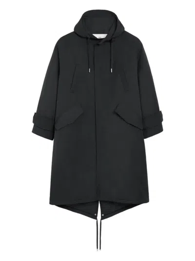 AMI ALEXANDRE MATTIUSSI HOODED PADDED PARKA WITH ADJUSTABLE CUFFS AND FISHTAIL HEM