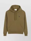 Ami Alexandre Mattiussi Cotton Contrast Ami De Coeur Hoodie In Blue
