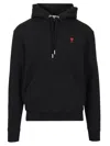 Ami Alexandre Mattiussi Hooded Sweatshirt With Adjustable Drawstring In Black