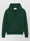 Ami Alexandre Mattiussi Deep Green Pullover Hoodie With Adjustable Drawstring In Green