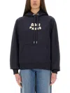 Ami Alexandre Mattiussi Navy Cotton Hoodie With Ami Paris Patch Blue In Blue