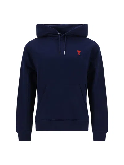 Ami Alexandre Mattiussi Hoodie In Nautic Blue