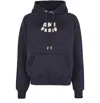 Ami Alexandre Mattiussi Navy Cotton Hoodie With Ami Paris Patch Blue In Navy Blue