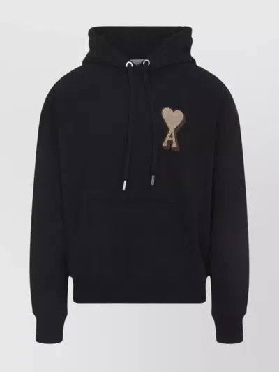 AMI ALEXANDRE MATTIUSSI HOODIE SWEATSHIRT WITH DRAWSTRING AND POCKET